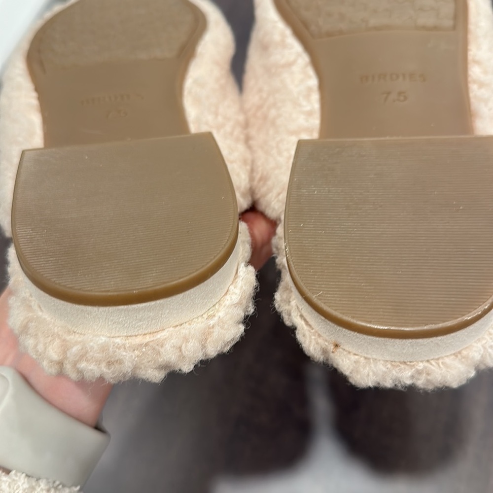 NWOT Birdies shearling/Sherpa pointy slides/mules size 7.5 - Picture 4 of 5